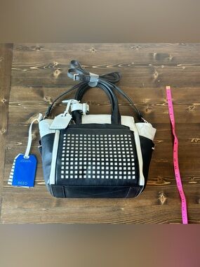 Reed Black and White Studded Tote Handbag NWT